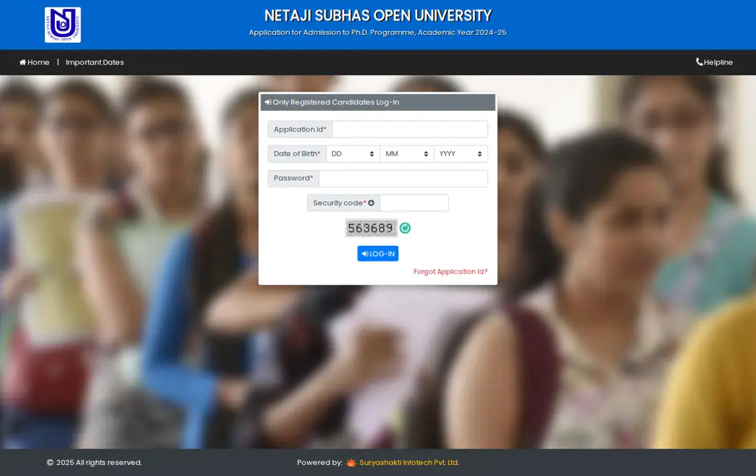 NSOU official portal: PHD